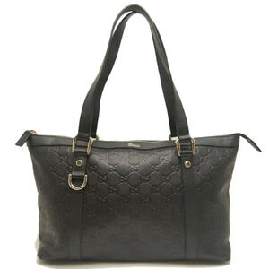 GUCCI Black Leather Tote Bag